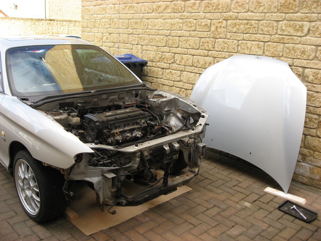 Car with bonnet removed